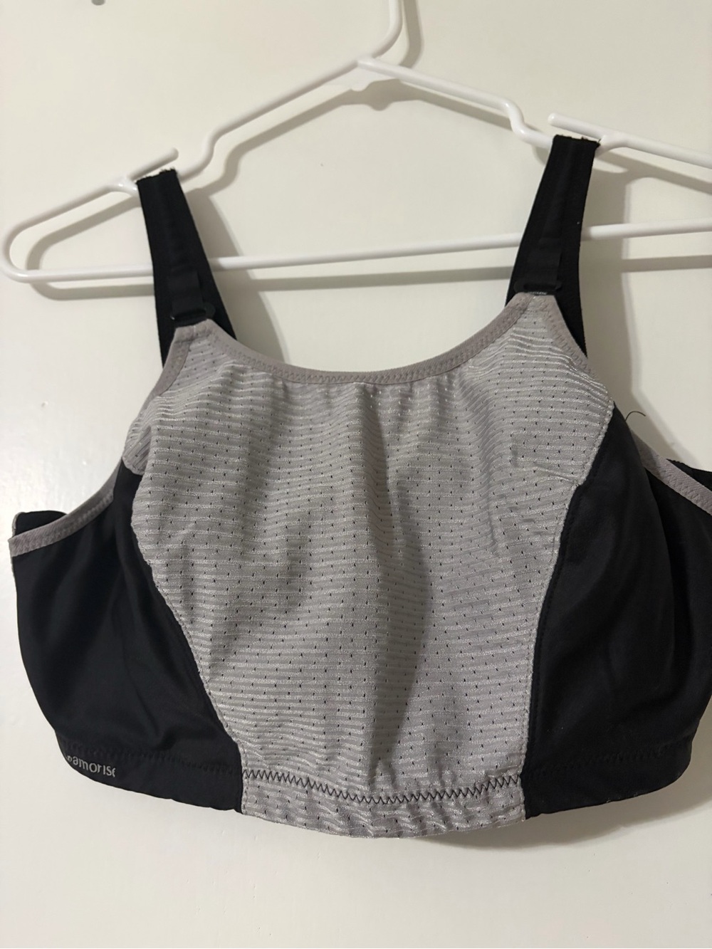 Glamorise Black & Gray High-Support Sports Bra